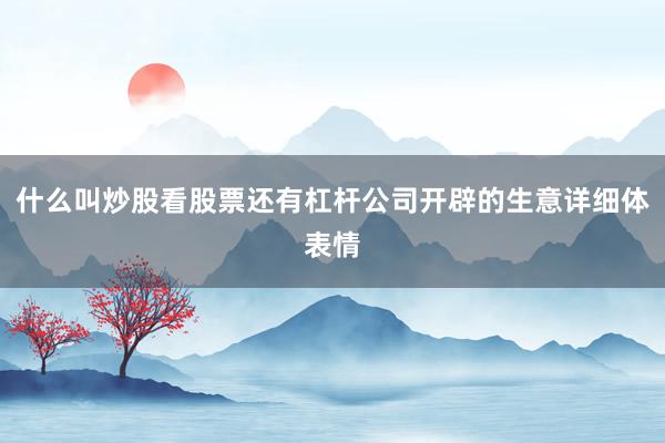 什么叫炒股看股票还有杠杆公司开辟的生意详细体表情