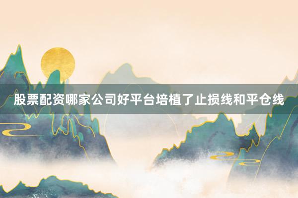 股票配资哪家公司好平台培植了止损线和平仓线